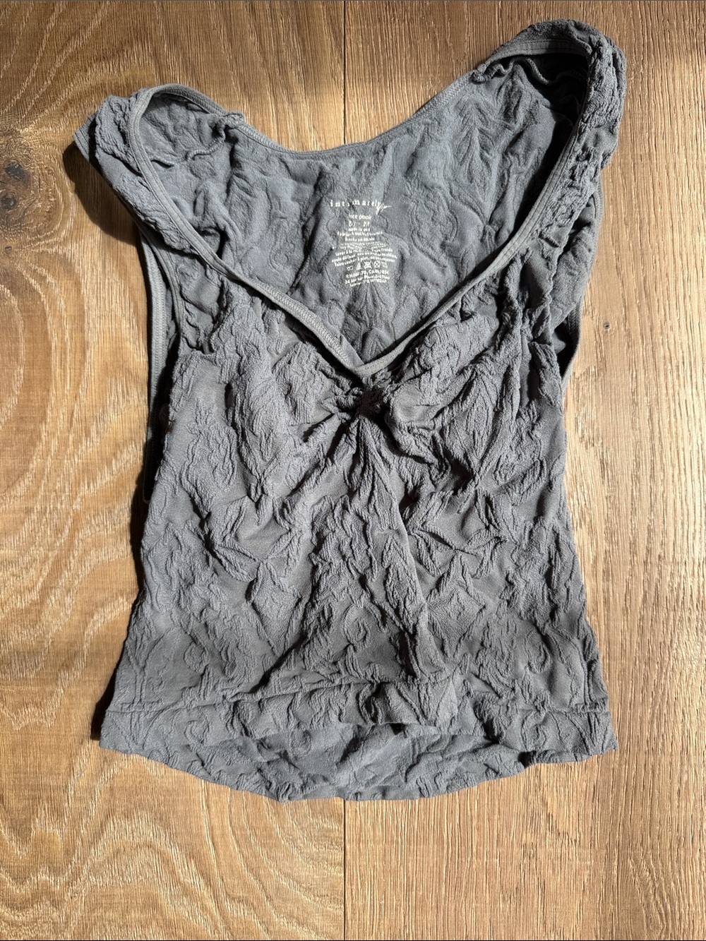 Free People Women’s Crinkled V-Neck Tank Top - Gray